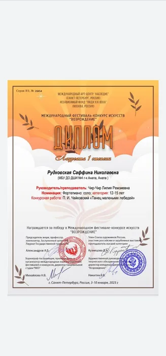 Дилом 1 степени